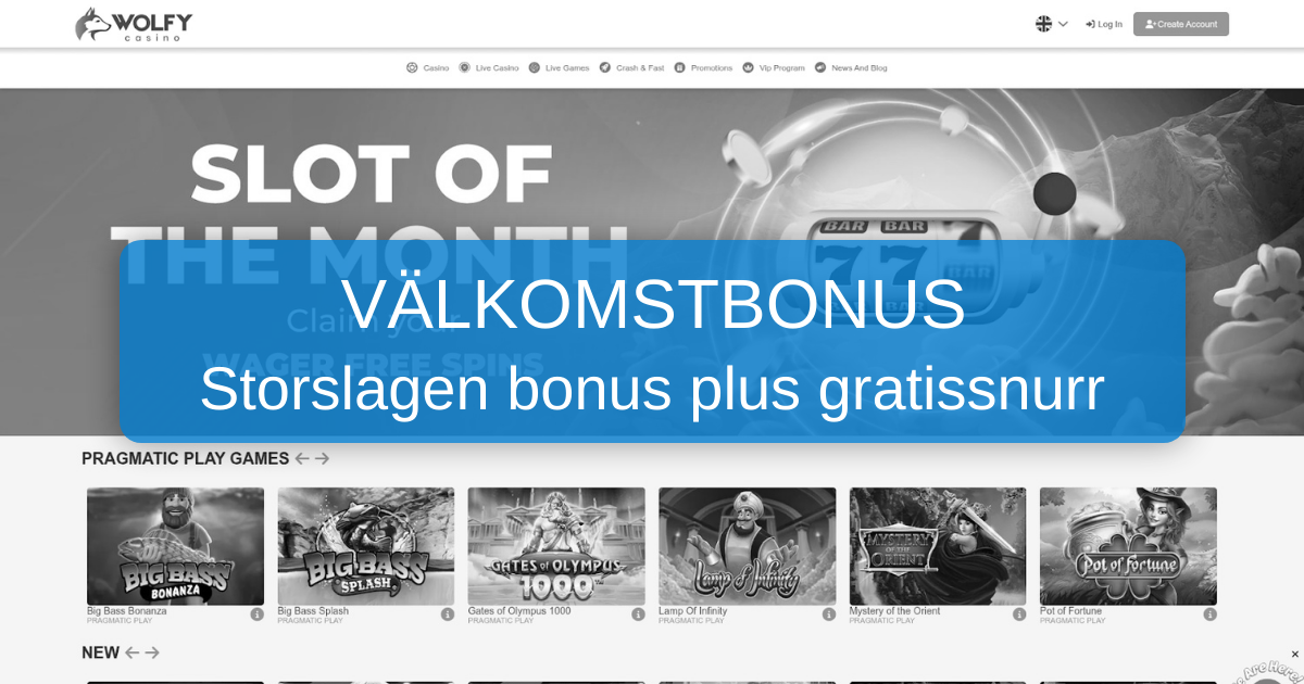 Wolfy Casino Sverige - Tryggt spel med svensk licens